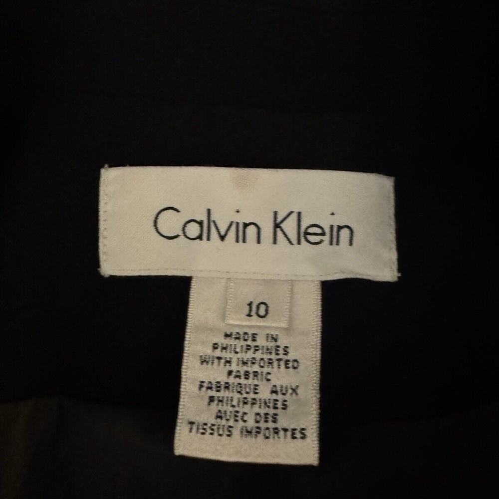 Calvin Klein Size 10 Solid Black One-Button Long … - image 3